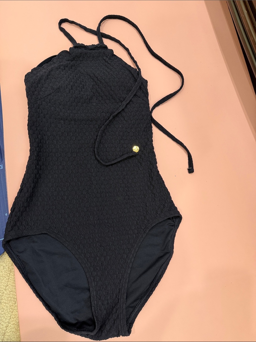 kate spade Black Textured One-Piece Swimsuit